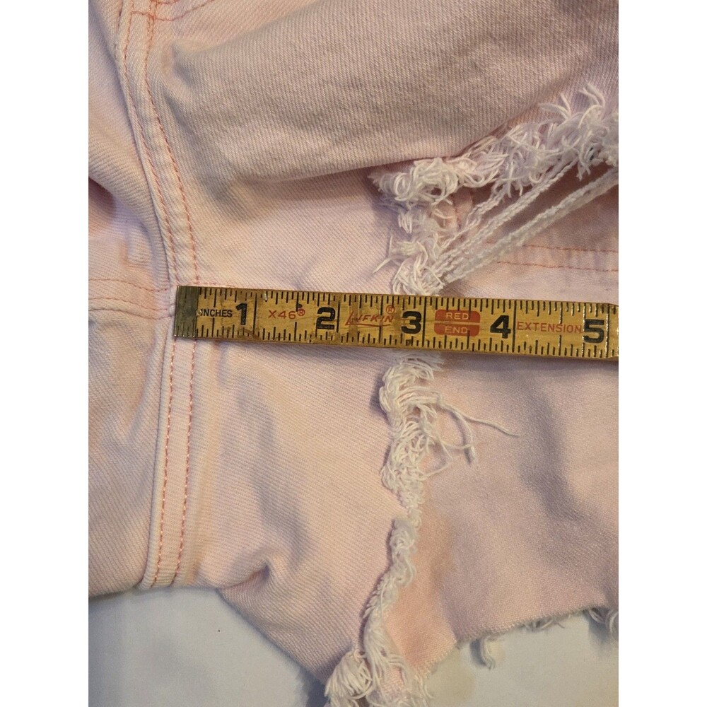 Old Navy Womens Plus Size 24W Pink OG High Rise Frayed Hem Denim Shorts Summer - Picture 8 of 8